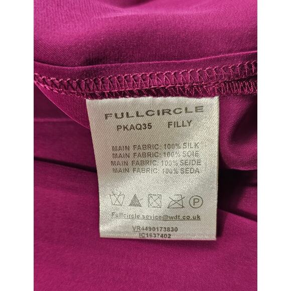 Full circle 100 % silk corset style fuchsia dress side zip midi flirty EUC 8/XS - Picture 5 of 9